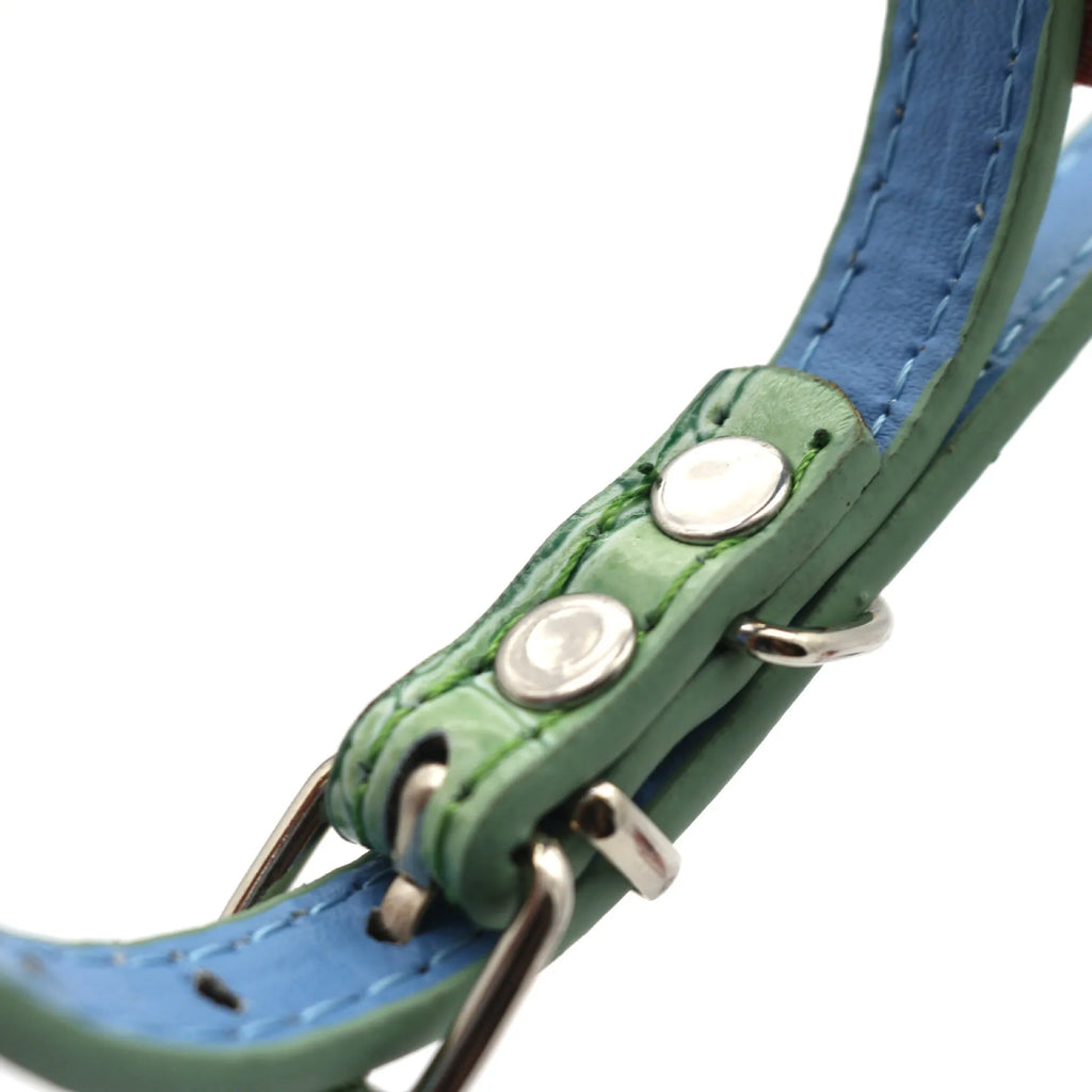 Small dog and cat collar, 1.5cm wide PU, flower pattern, shown in red, green, black and rose