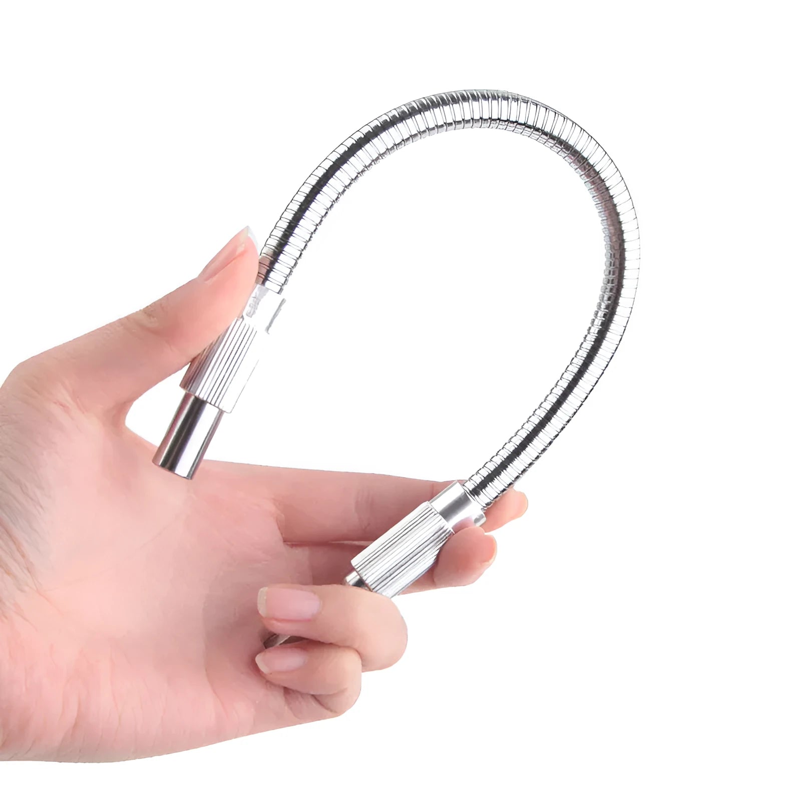 Silver metal flexible shaft adapter for cordless drills with 6.35mm shank for multi-angle grinding work