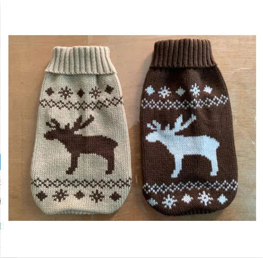 Warm dog sweater autumn winter pet clothes in gray diamond colour, acrylic knit for small to medium dogs