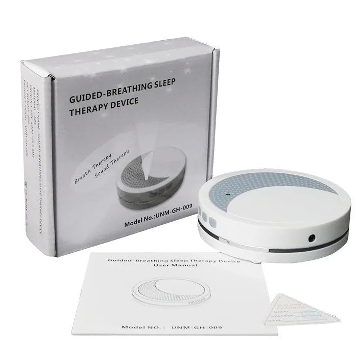 White plastic sleep aid device with USB port for anxiety and insomnia relief