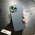Ultra-thin frosted hard PC phone case for iPhone in Haze Blue with shockproof and anti-fingerprint finish