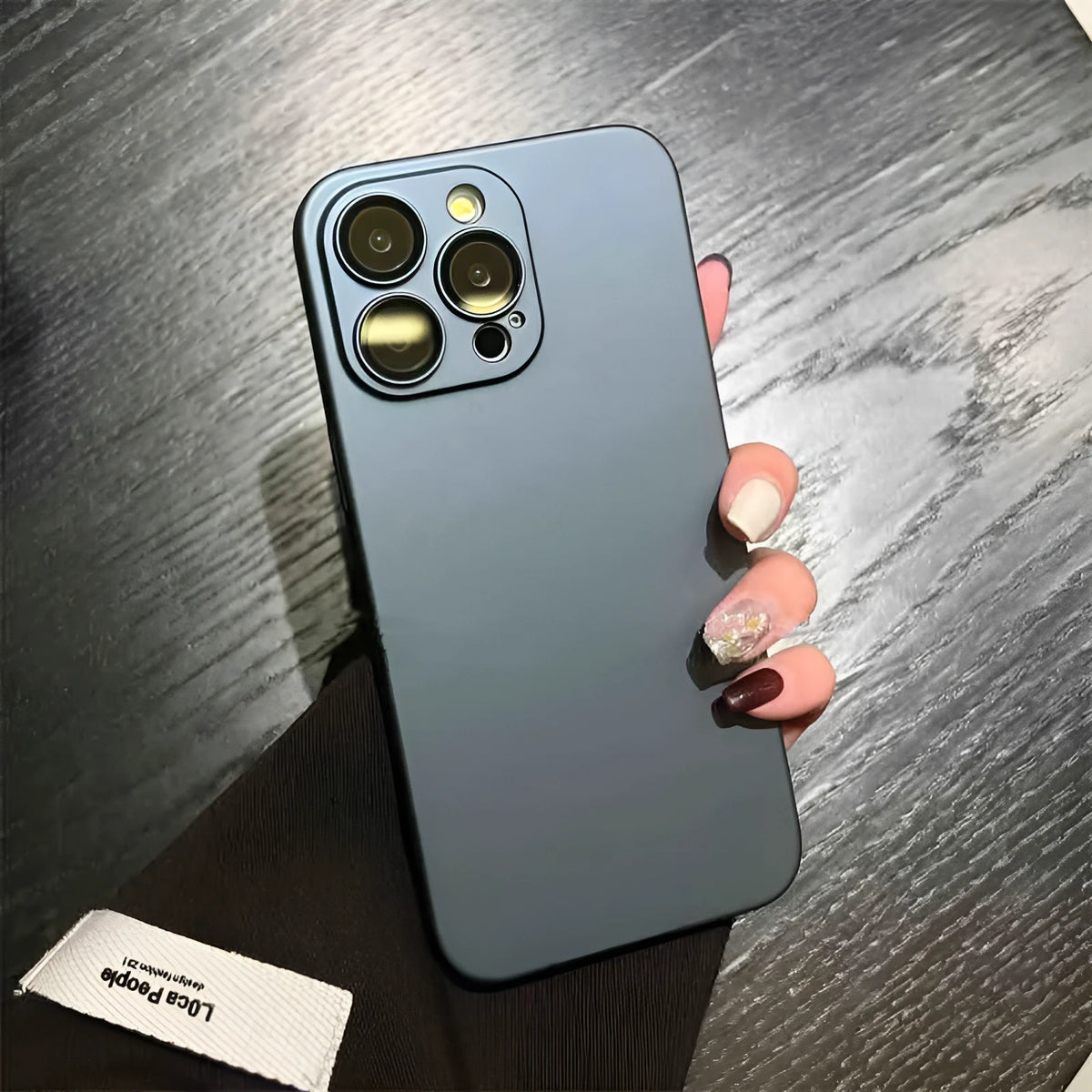 Ultra-thin frosted hard PC phone case for iPhone in Haze Blue with shockproof and anti-fingerprint finish