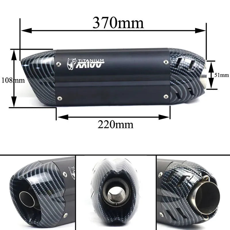 51mm stainless steel motorcycle exhaust pipe modification with hexagonal design
