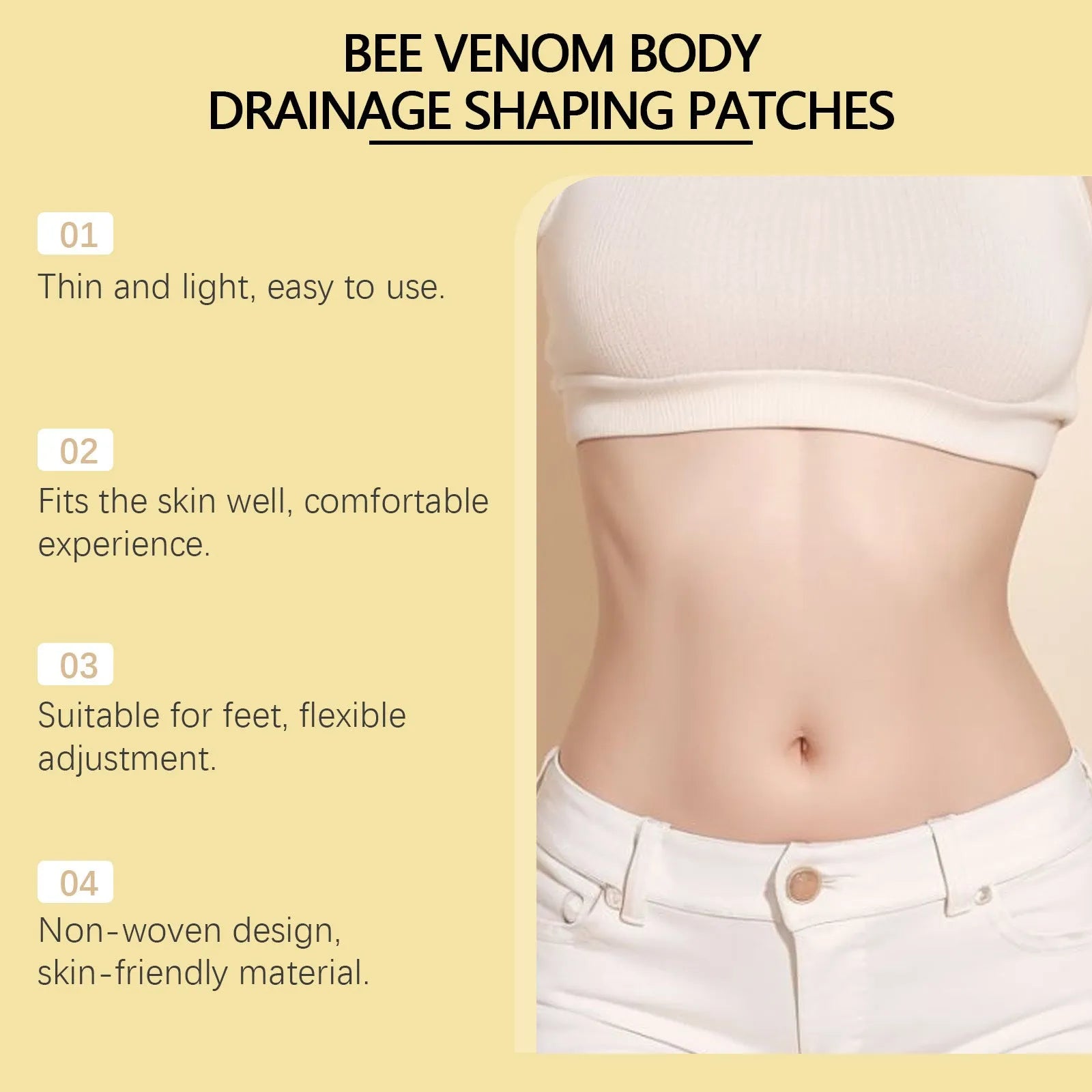 10-piece pack of foot care patches with bee venom and mugwort for universal skin types