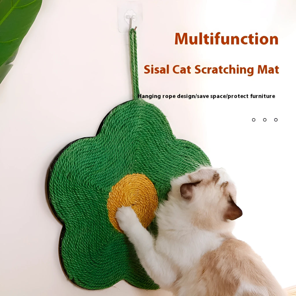 Sisal cat scratching board with woven rope texture in one of six colour designs.