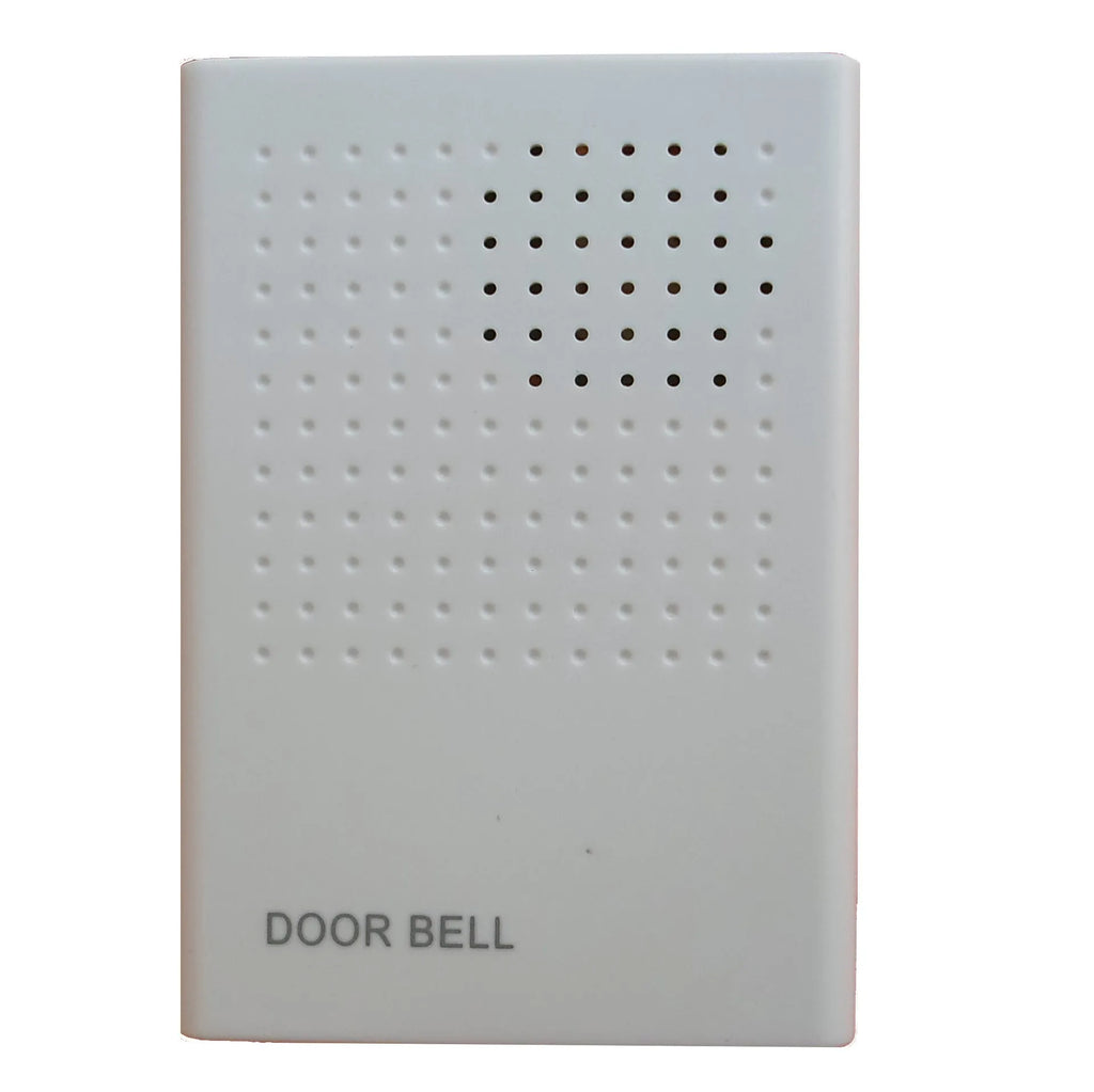 White wired doorbell 87x62x23mm battery-mounted for hotels and home use