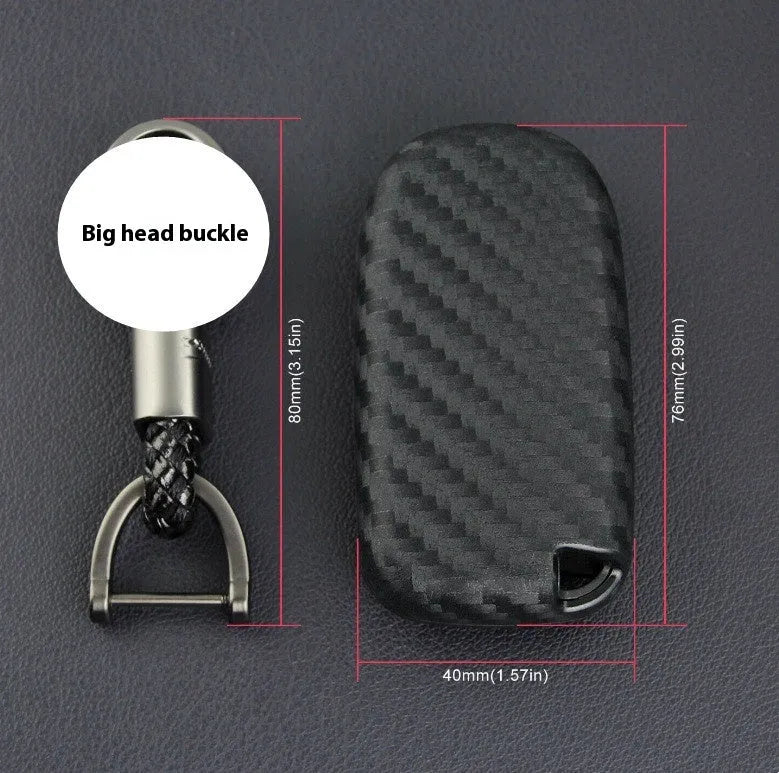 Silicone protective case with carbon fibre print for Dodge Chrysler Fiat car key fob