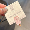 Cartoon ice cream design resin barrette hair clip in pink colour