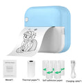 Student mini thermal label printer with USB cable and printing paper, 12x9x4.6cm compact size