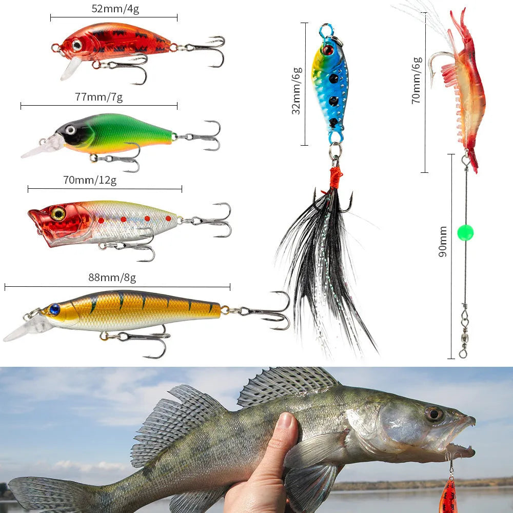 Mino Bog 24-piece blind box set of metal fishing lures in Christmas gift packaging, style 01.