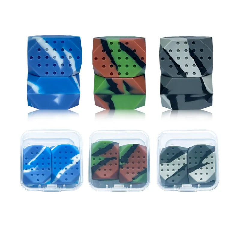 Camouflage silicone facial exercise balls for jaw muscle training in transparent packaging