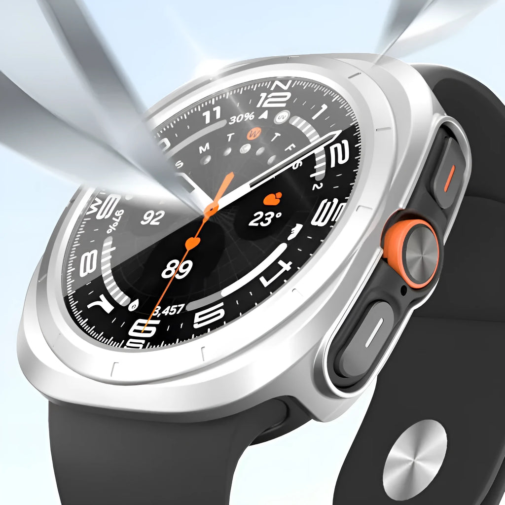 Samsung Galaxy Watch Ultra 47mm PC protective cover in black, showing all-inclusive design.
