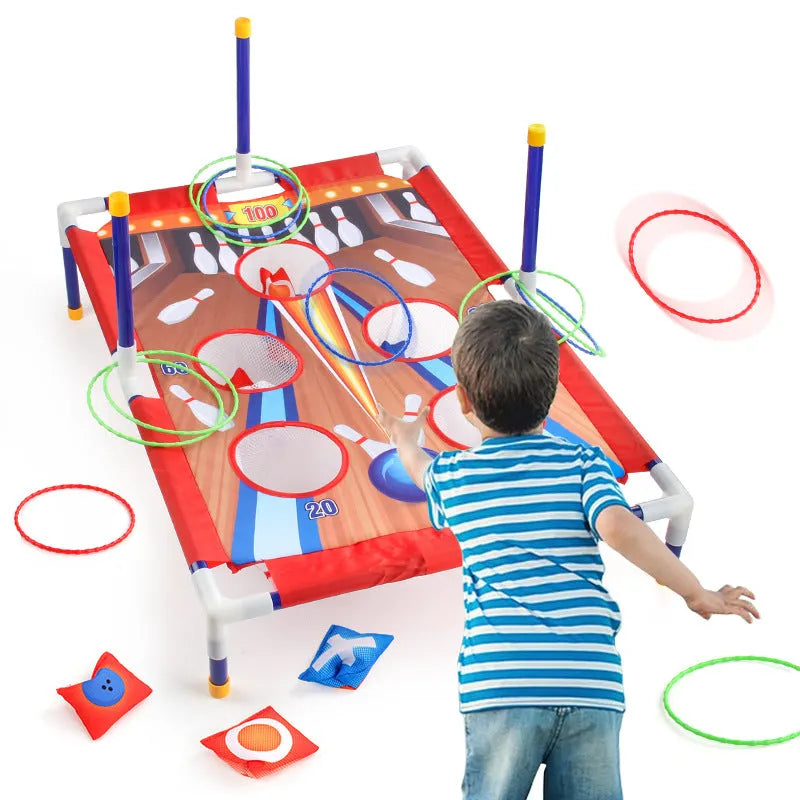Cloth sandbag throwing ring game board, 36.5 x 7.5 x 19cm indoor outdoor toy set for teenagers.
