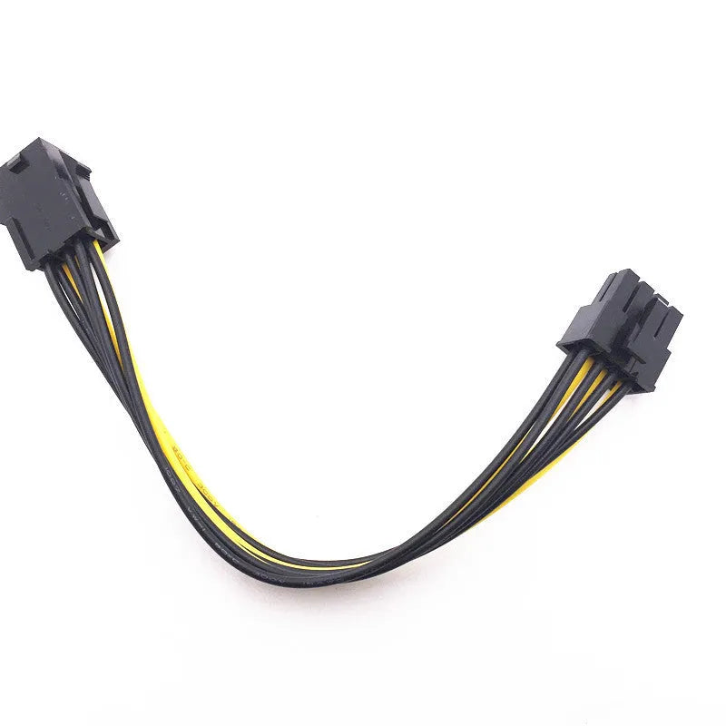 6-pin to 8-pin graphics card power extension cable showing both connector types