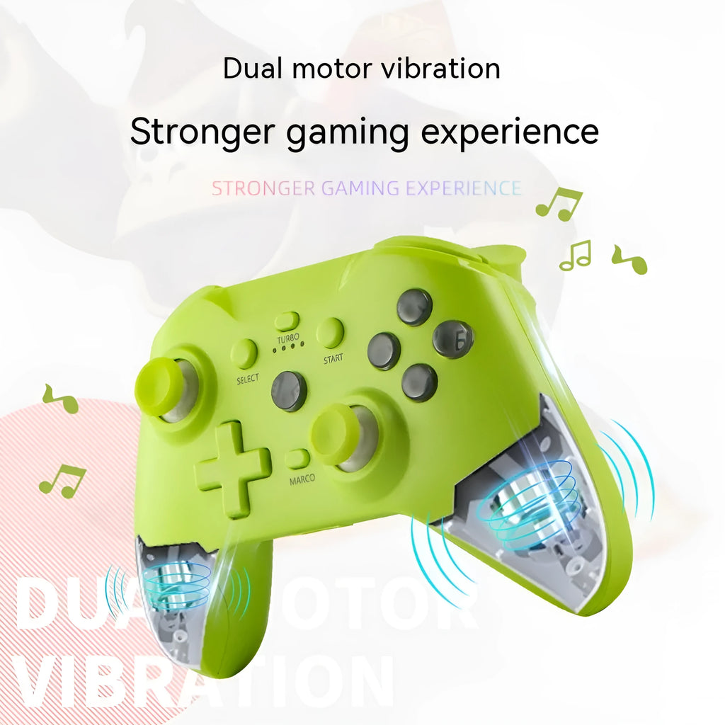 Bluetooth wireless game handle in black, showing buttons, thumbsticks, and Type-C port, for multi-device gaming