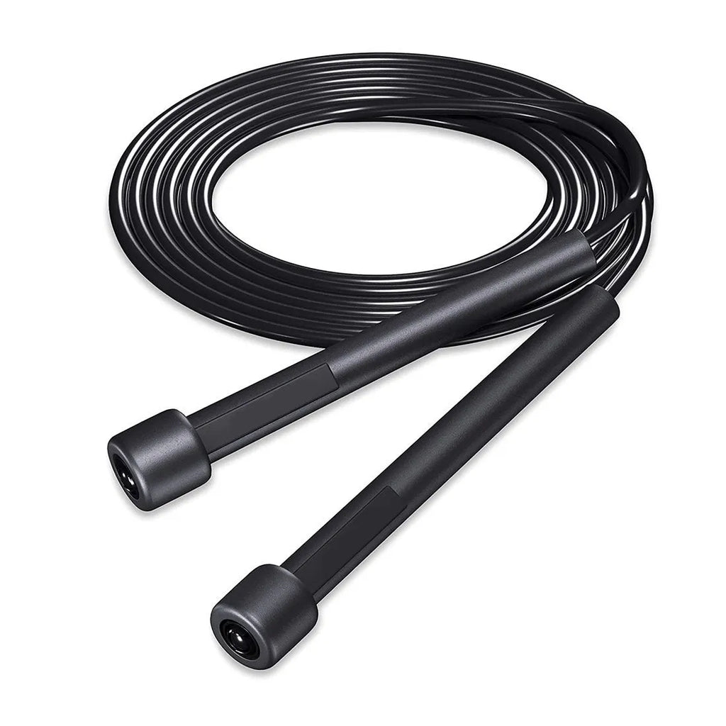 Black PVC skipping rope with PP handles 2.8 metres for children and adult fitness