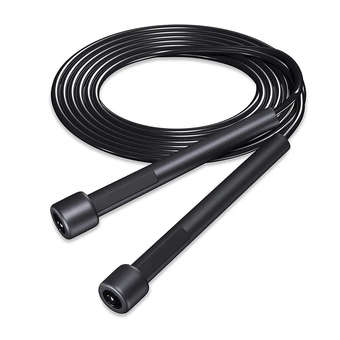 Black PVC skipping rope with PP handles 2.8 metres for children and adult fitness