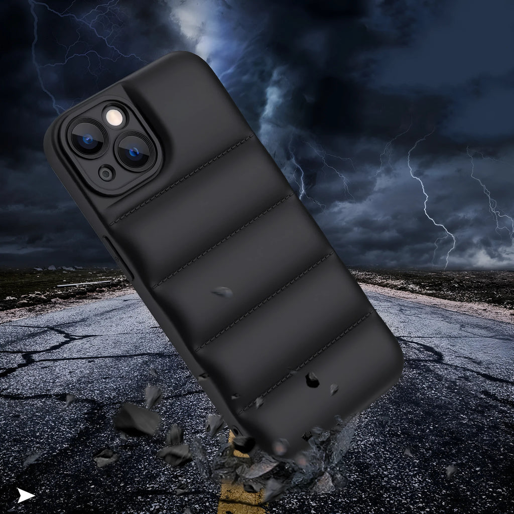 TPU iPhone protective back cover case in solid blue colour, shown fitted to an iPhone model.