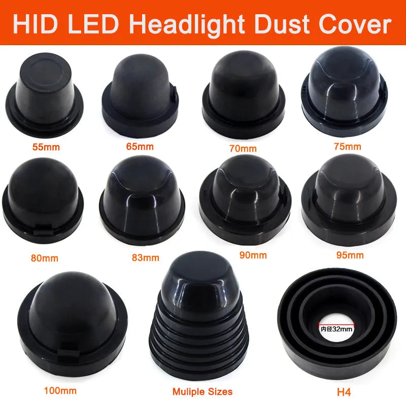 Black silicone 90mm diameter headlight dust cover for General Motors vehicles