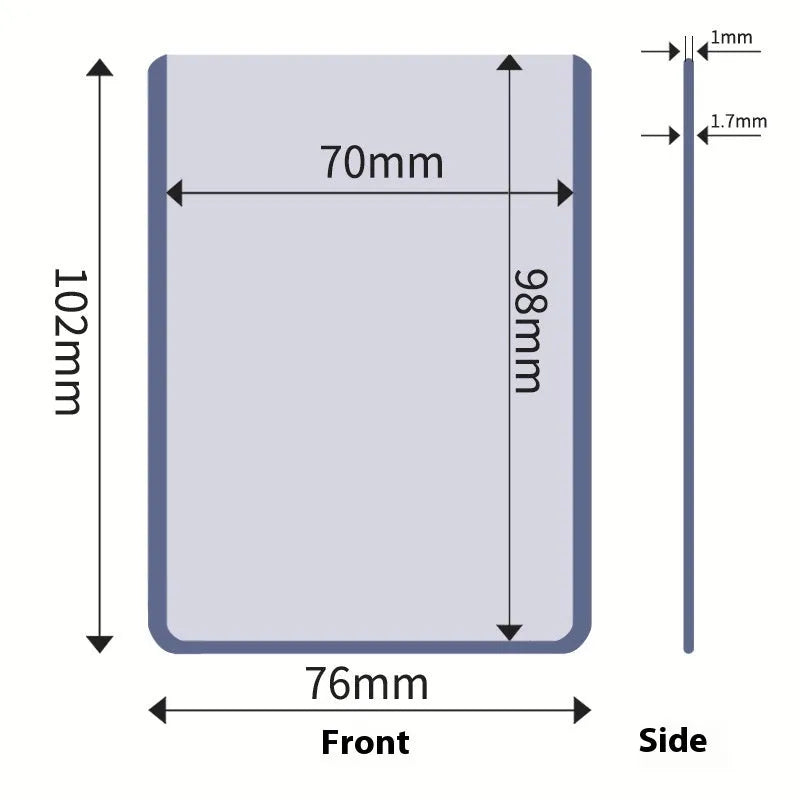 35PT transparent game card holder, PVC double-sided clear protective cover, 77 x 101mm