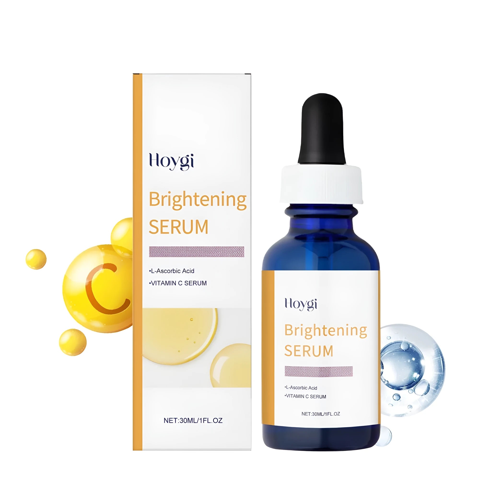 30ml Vitamin C serum bottle with ascorbic acid and vitamin E antioxidant formula