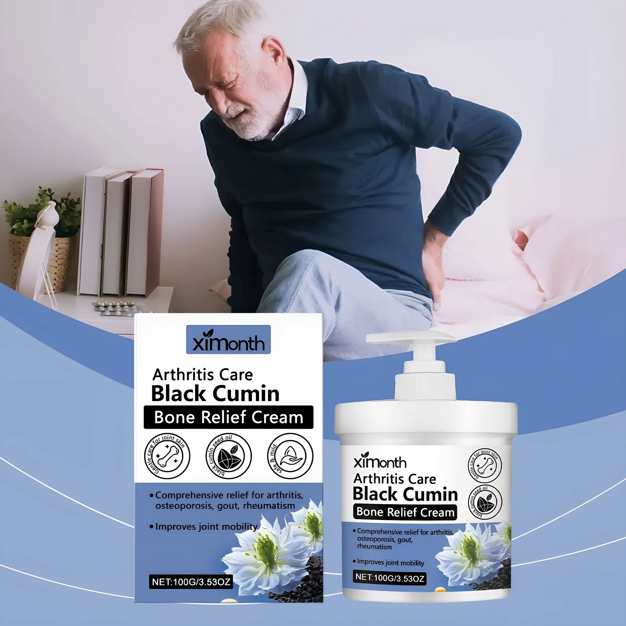 100g tube of mint and cumin seed oil joint relief cream for topical application