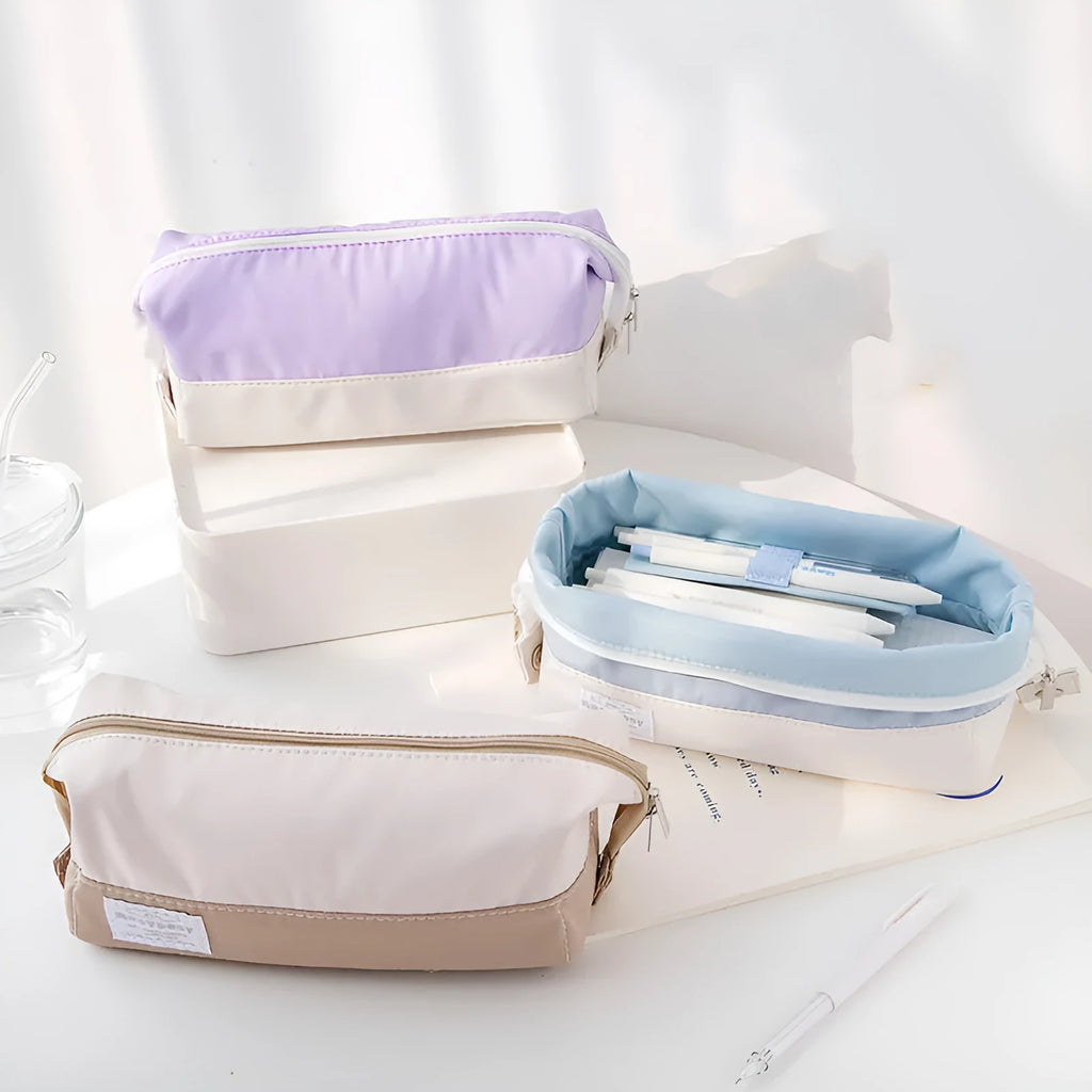 Canvas stationery box in seven ins style colours for junior high school student learning supplies