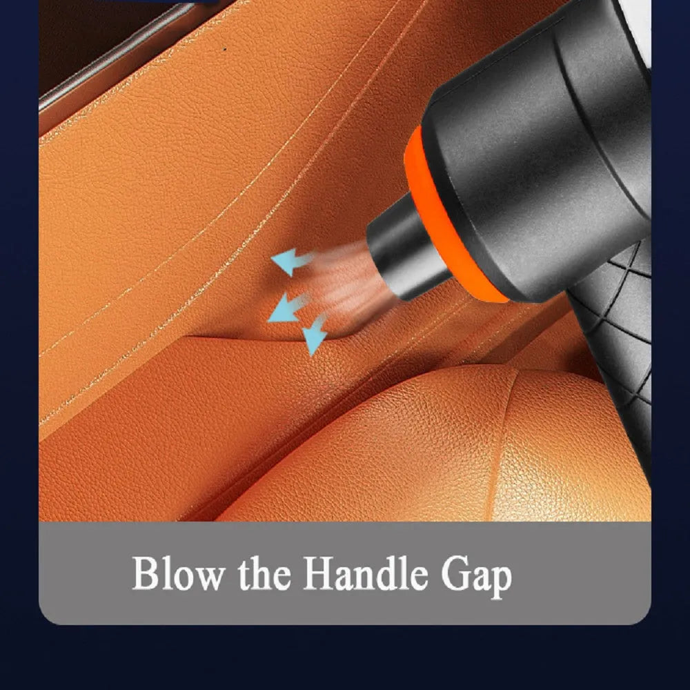 Black mini car vacuum cleaner, wireless handheld strong suction cleaning machine for car and home use