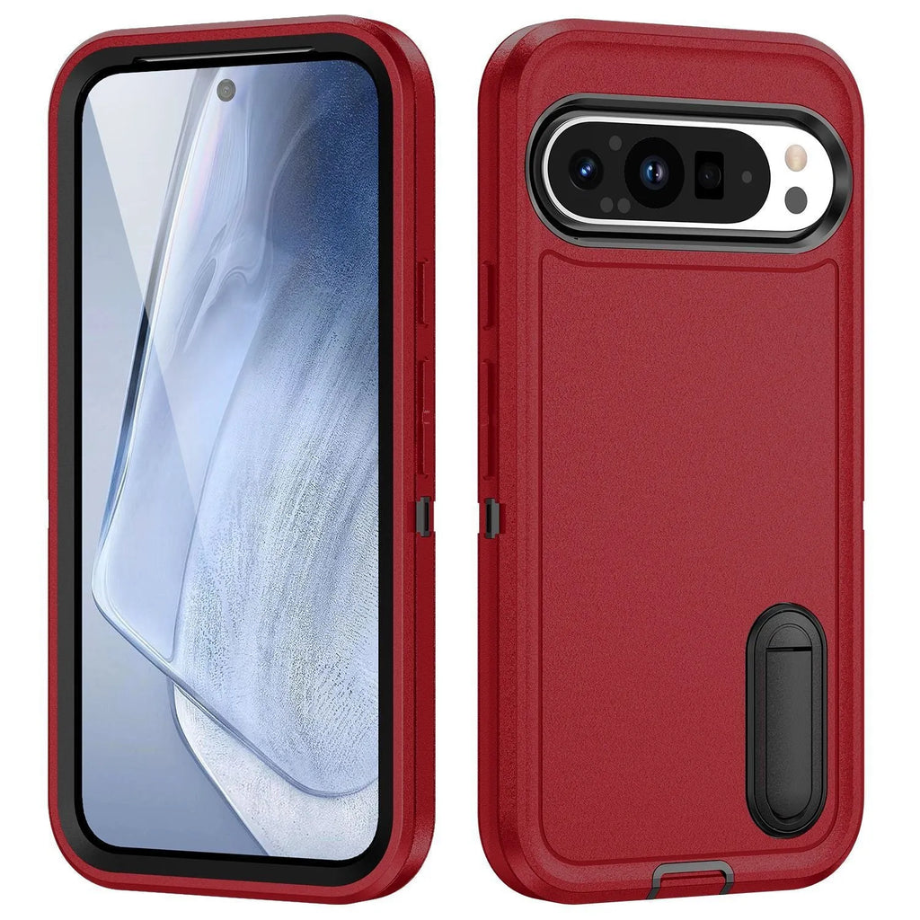 Wei Sanfang protective phone case with bracket for Google Pixel9 in black and orange finish