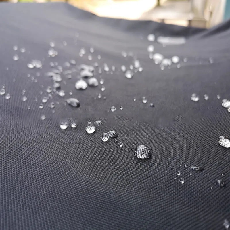 Waterproof dustproof table tennis table cover in black 210D polyester fibre for outdoor use
