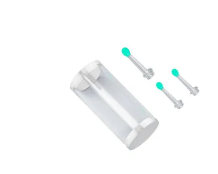 NE3 wireless ear cleaner otoscope with camera, spoon heads, and charging cable on white background