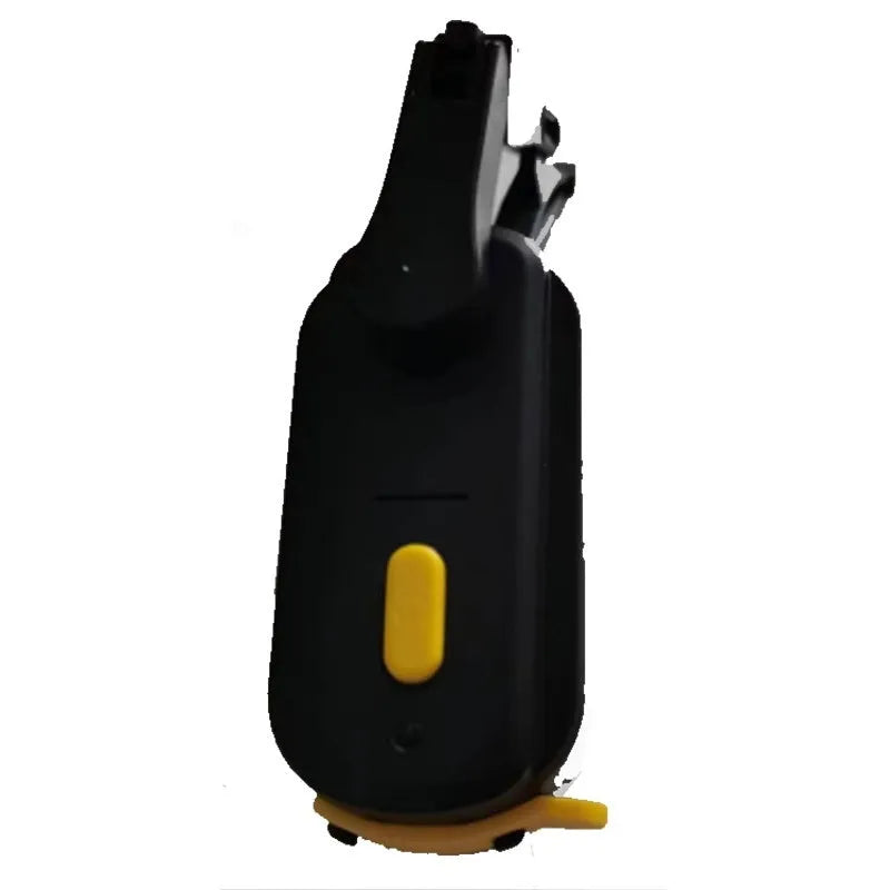 Black plastic 800mA motorcycle helmet wiper motor with attached 65mm rubber blade.