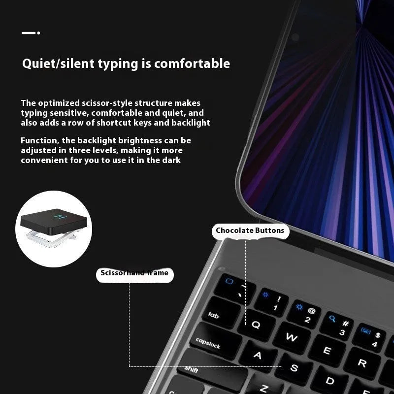 Bluetooth keyboard with magnetic suction protective cover for iPad tablets in multiple colours
