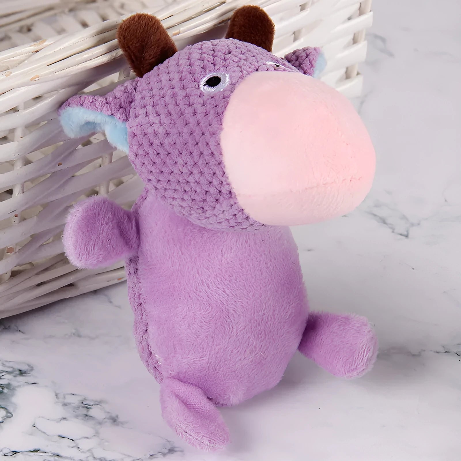 Corn velvet screaming cow and screaming duck plush dog toys with squeaker internal sound feature