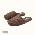 Fleece-lined thermal cotton indoor slippers with artificial velboa lining and non-slip beef tendon sole