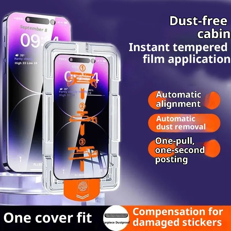 Peep-proof tempered film screen protector for iPhone 16 Pro, privacy anti-blue light full screen