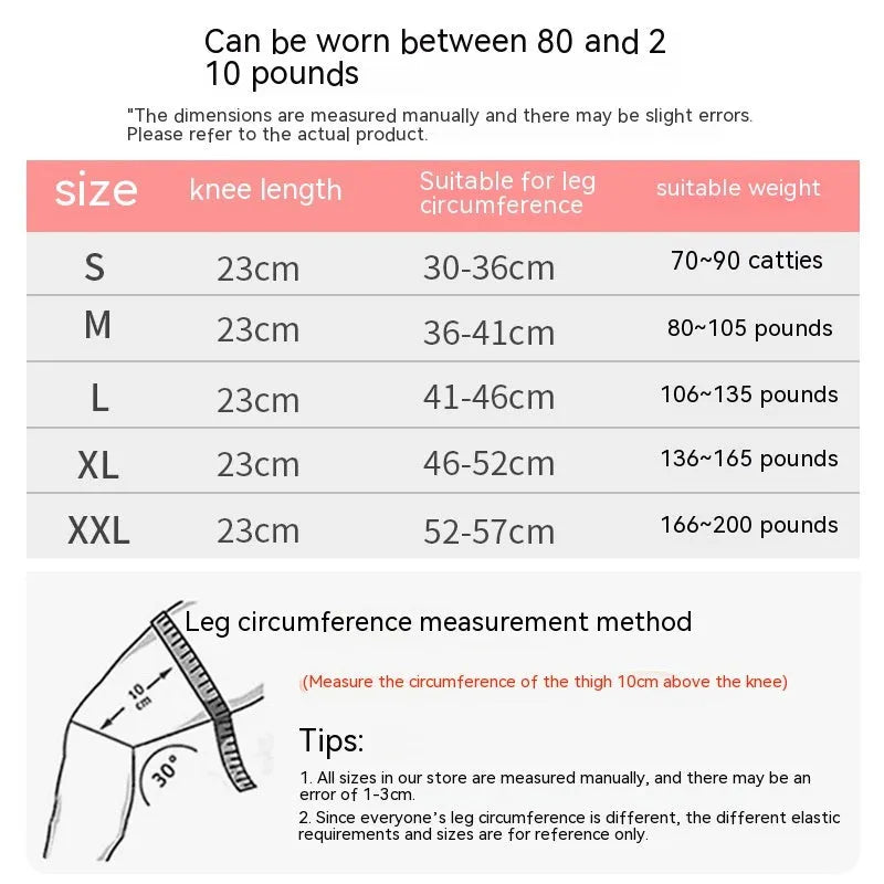Black and white knee protective sleeves for meniscus and patellar injury recovery during sports