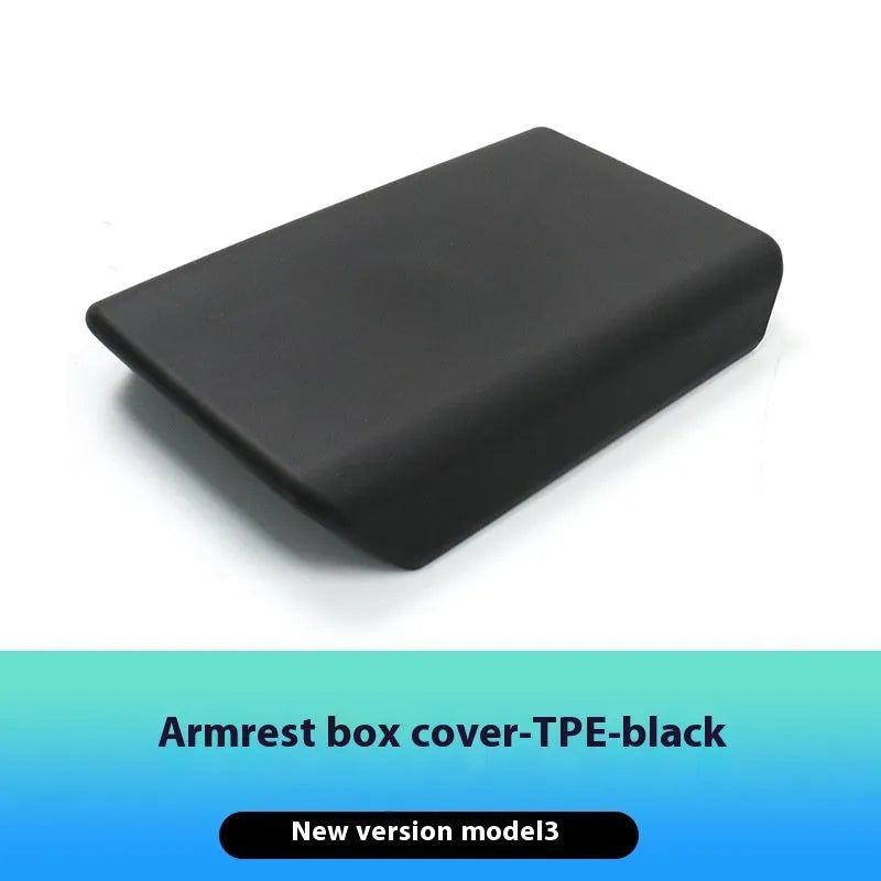 Huanxin TPE central control armrest box protective cover for Tesla Model 3 in black colour