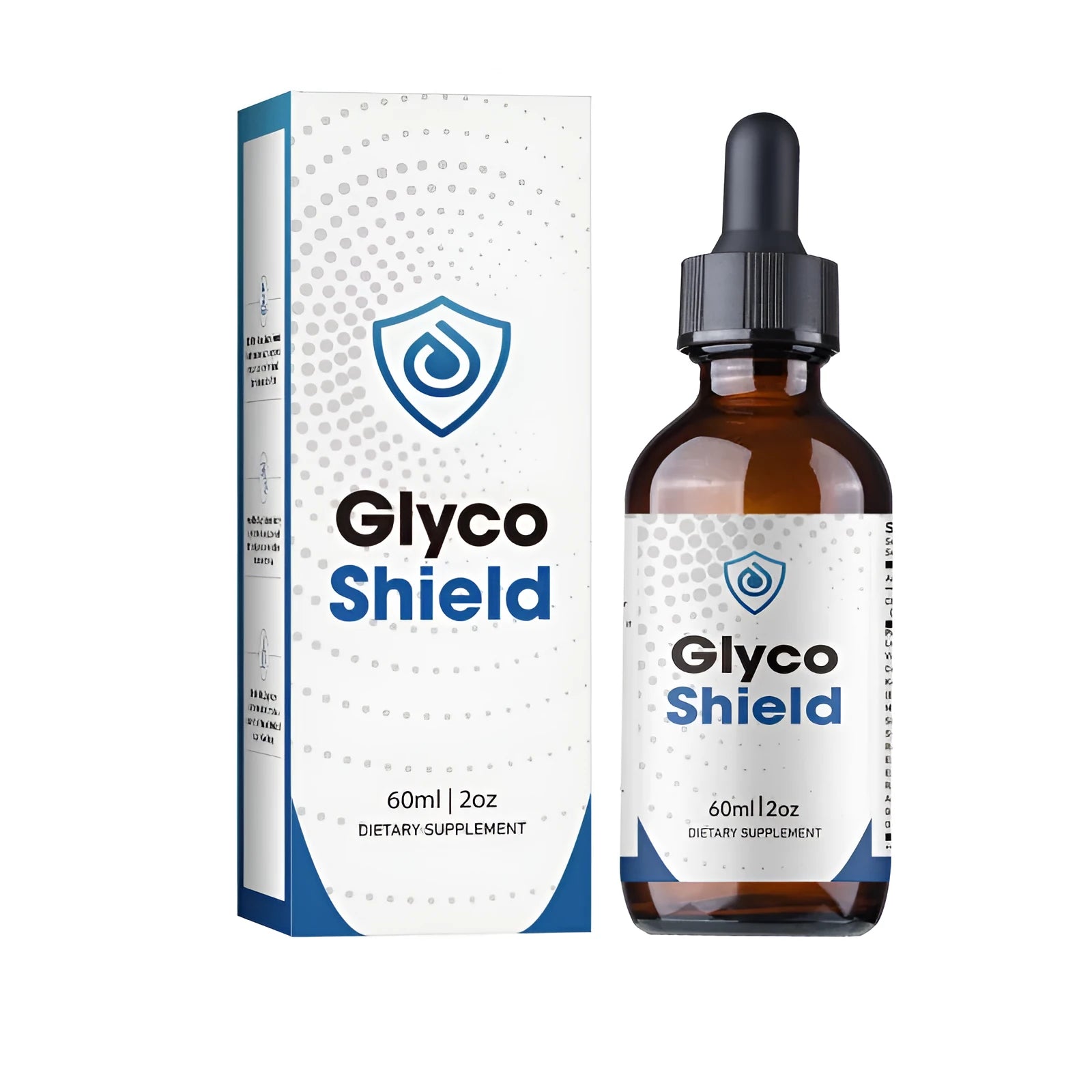 60ml bottle of dietary supplement drops for men with a black dropper.
