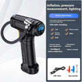 120W handheld inflator with digital display, lighting, ABS alloy body, 160 x 60 x 230 mm, DC12V, 20L/min airflow, air nozzle