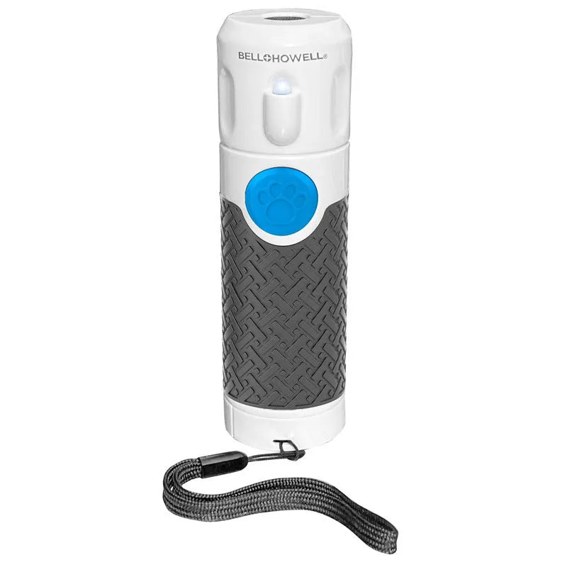 White handheld ultrasonic dog trainer device with LED indicator for bark control