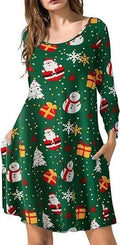 Printed T-shirt dress with A-line skirt, 3D pattern, polyester fabric, available in Halloween and Christmas colours