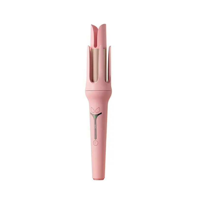 32mm automatic hair curler in pink and light purple colours with ceramic barrels