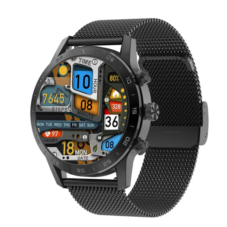 Fitness tracker smart watch with 1.39-inch IPS full screen, Bluetooth call feature, and step counter on display