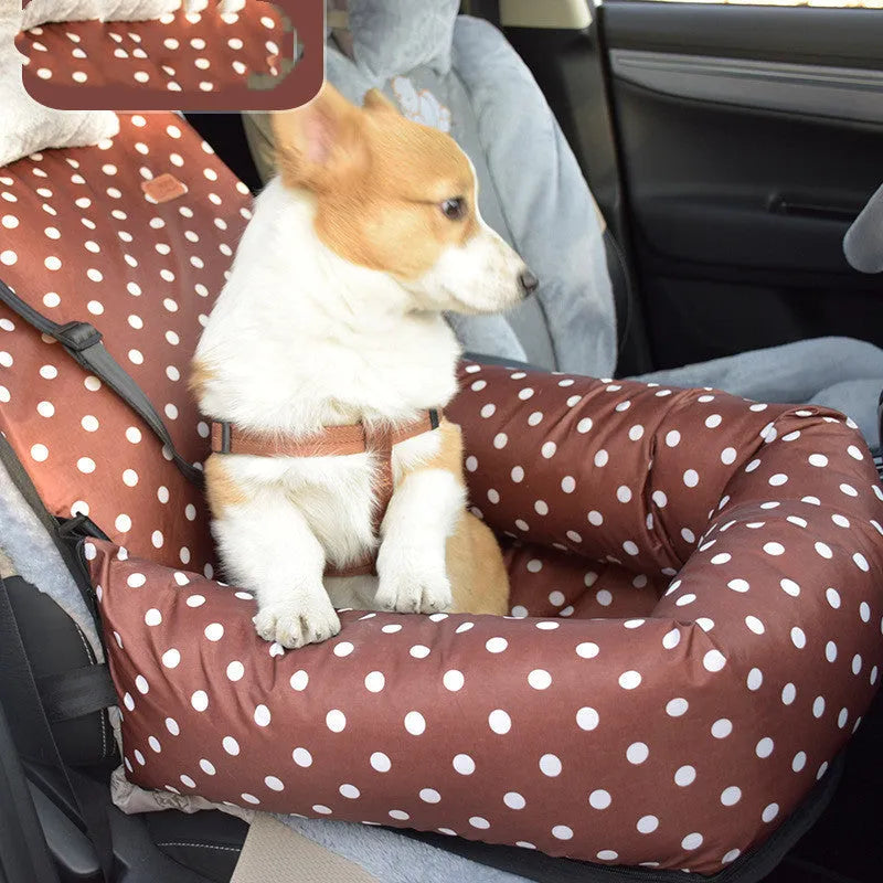 Small medium dog car kennel cushion 50x50x20cm cloth with removable washable cover in black