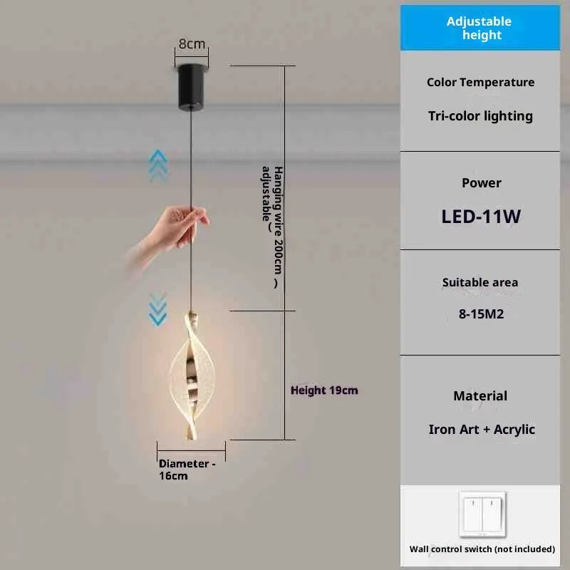 French light luxury small acrylic chandelier 500mm three colour for bedroom apartment living room dining room