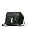 Soft PU women's fashion shoulder bag in horizontal square shape with phone compartment.