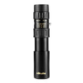 Black 10-30x25 compact zoom monocular telescope with 25mm objective lens and Bk4 prism