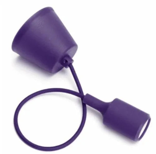 Coloured silicone ceiling light socket holder with E26/E27 base and 50cm wire