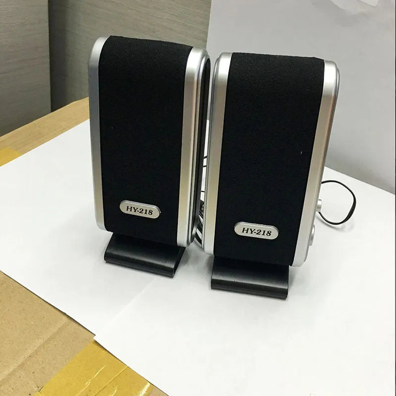 EastVita black USB computer speakers pair with 3.5mm ear jack and 100cm USB cable